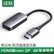 綠聯 hdmi轉minidp轉換器DisplayPort筆記本電腦4K高清minidp母連