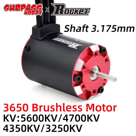 Rocket 3650 Brushless Motor 5600KV 4700KV 4350KV 3250KV w/Temp Sensor for 1/8 1/10 RC Car