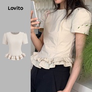 (New) Lovito Casual Ruffle Hem Spring/summer Blouse for Women L143ED333