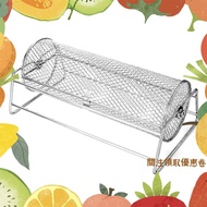 Stainless Steel BBQ Grill Basket Rotisserie Rolling Mesh Cage for Roasting Barbecue Grill Accessory 