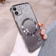 Casing iPhone 11 iPhone 11 pro iPhone 11 pro max Plating Transparent Glitter Case For Wireless Magne