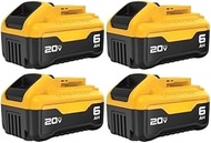 Gcxvyuot 20V 5Ah 6.0Ah Lithium Ion Battery Compatible with DCB206 DCB200 DCB201 DCB203 Power Tool(DW