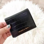Charles And Keith Dompet Wanita CnK MINI WALLET CROCO