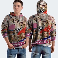 Iggy Azalea Music Collage Fullprint Hoodie Jacket, Polyester Jersey Material