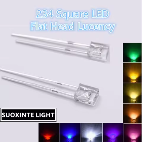 Square 2*3*4mm Ultra Bright LED Light Emitting Diode Lamp Red Green Yellow Pink Orange Purple Warm w