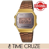 [Time Cruze] Casio A168 Adjustable Stainless Steel Gold Tone Digital Women Watch A168WECM-5 A168WECM