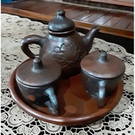 Clay Pottery Teapot Teapot Set 2 Cups 1 tray cheap