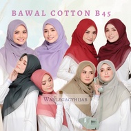 Tudung bawal cotton plain bidang 45