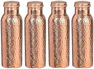 Pure Copper Water Bottle for Ayurvedic Health Benefits (Joint Free &amp; leak proof) SET OF 4 PIECES