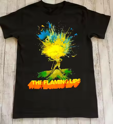 Vtg The Flaming Lips Band Music Tour Cotton S 5Xl Black T Shirt Mm768