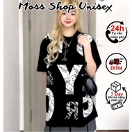 MOSSSHOP freesize 8y0 men's and women's t-shirt with full body print - ulzzang street style short-sl