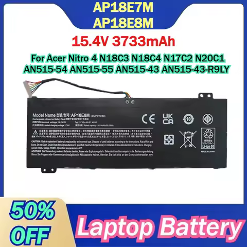 AP18E7M AP18E8M 15.4V 3733mAh Battery for Acer Nitro 4 N18C3 N18C4 N17C2 N20C1 AN515-54 AN515-55 AN5