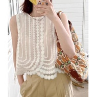 3950 saisha embroidery mesh top