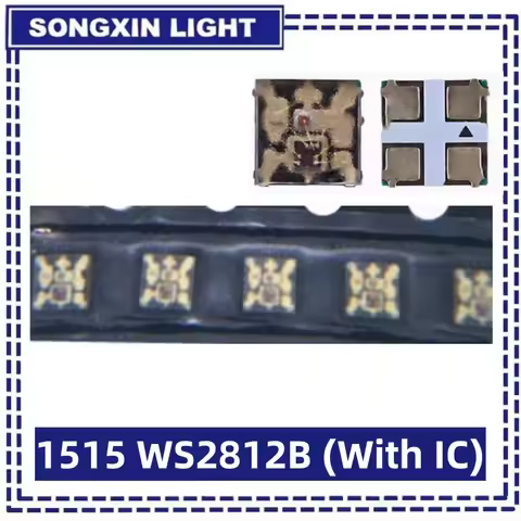 10-1000PCS WS2812B 1515 RGB LED Chip WS2812 Individually Addressable Pixels Chip WS2811 IC Built-in 