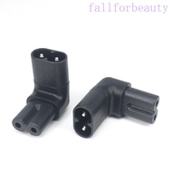 FALLFORBEAUTY AC Power Adapter Black IEC 320 Right Angled C7-C8 Angle Conversion 2-Pin C7 Female Con