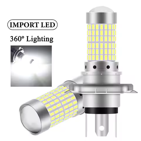 1PCS H4 LED Headlights For Motorcycle 144 SMD Running Light BA20D H6 P15D Super Bright 6000K White S