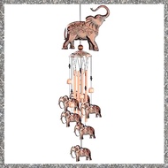 (ZCFJ) 1 PCS Elephant Chimes for Elephant Windchimes Decoration Garden Decor Retro Gold Iron 4 Alumi