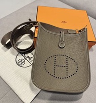 [全新][正版正貨] Hermes 愛馬仕 Mini Evelyne 16 大象灰銀扣 (購自香港專門店) 2026年最新stamp G