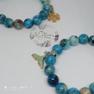 Blue Apatite Stone Bracelet 10 Mm. Real Rare