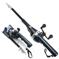 1.34m Telescopic Fishing Rod Spinning Reel Combo Carbon Fiber Casting Rod Fishing Gear Pocket Fishin
