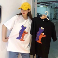 Oversized T-Shirt Elmo Waving Pattern