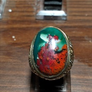 CINCIN BATU AKIK ASLI NATURAL 100% GARUT PANCAWARNA MERAH CABE LEGENDA OHEN - BGT061