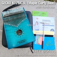 GECKO K17MCBL Kalimba 17 Keys Solid Curly Maple + Hardcase FREE BONUS