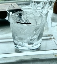 Lalique France Crystal Glass Hirondelles Swallows 3.75" Short Tumbler