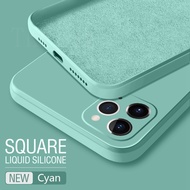 🌈Ready Stock🎁 OPPO A15 A93 A92 A52 A91 A31 A9 A5 2020 F17 Pro  Luxury Original Square Liquid Silicone Phone Case Thin Soft Cover Candy Cover