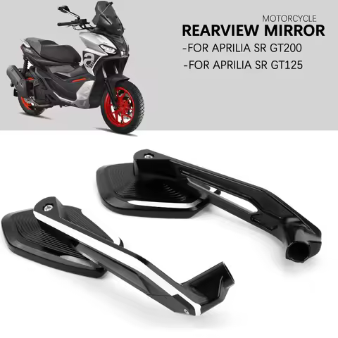 Motorcycle Accessories NEW Rearview Mirror For Aprilia SRGT200 SR GT 200 Side CNC Rear View Mirror F