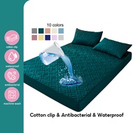 100% Waterproof Cadar Mattress Protector Thicked Fitted Bedsheet Ultrasonic Quilted Sheets Topper Single/Queen/King Size
