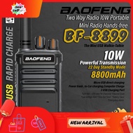 ⭐ ⭐READY STOCK⭐ ⭐ BAOFENG BF-8899 Black Two Way Radio 10W Portable Mini Radio Hand-free Mini Walkie Talkie Mini Radio 5KM Woki Toki BF8899