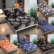 SF_ PREMIUM COTTON BEDSHEET 4 IN 1 QUEEN / 2 IN 1 SINGLE / FITTED GETAH KELILING CADAR SARUNG KATIL 