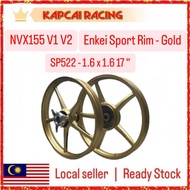 Yamaha Aerox NVX 155 NVX155 V1 V2 Enkei Sport Rim Set - Gold 5 Leg Kaki SP522 5 Inch 1.6x1.6 17'' SP