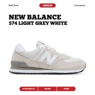 New Balance 574 Light Gray White 100% Original Sneakers Casual Men Women Shoes Ori Shoes Men Shoes Women Running Shoes New Balance Original