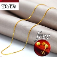 pure 916 gold ladies necklace simple temperament Small lattice gold necklace