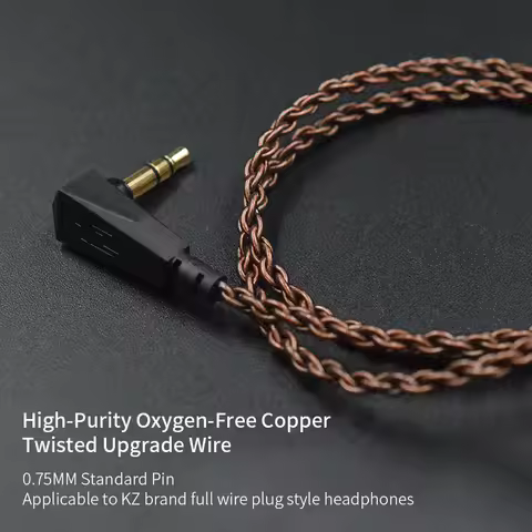 KZ Earphone Original cable high-purity Oxygen-free Copper Upgrade Cable KZ Headset Cable For KZ ZAX 