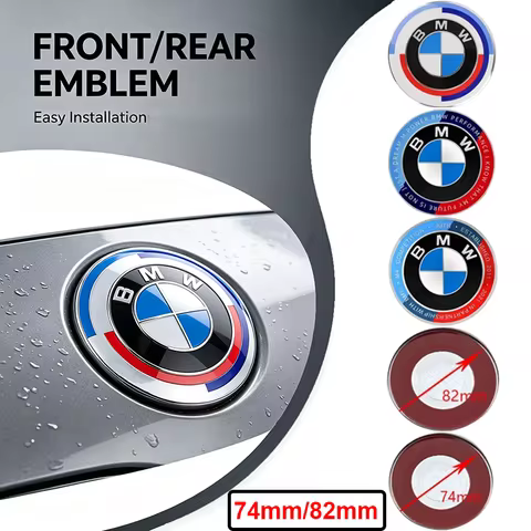74mm/82mm Car Front Hood Emblem Rear Trunk Badge Sticker for BMW X1 X3 X5 X7 E46 E90 E60 F11 F20 F30