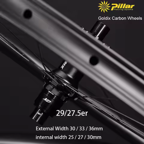 1280g MTB Carbon Wheelset 29er / 27.5er 28H Ratchet System 36T Goldix Hub Pillar TB2015 Spokes ‌Mull