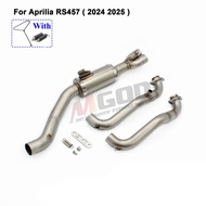 Slip-On For Aprilia RS457 RS 457 2024 2025 51mm Motorcycle Exhaust System Bike Front Link Pipe