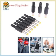SUERHD Male Barrel Connectors, Black 12V DC Power Plugs, Monitoring DC Power Plug Adapter 14mm High-