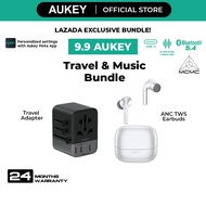 9.9 Aukey Travel & Music bundle (Travel Adapter & ANC Earbuds)