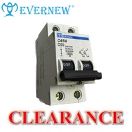 EVERNEW C45N C50 MINIATURE CIRCUIT BREAKER 2P 50A 240/415V 50/60Hz 6kA EN60898