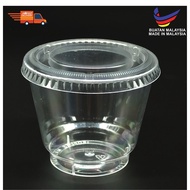 7oz  Plastic Pudding  Mousse Tiramisu cup with Flat Lid (200ml) - READY STOCK