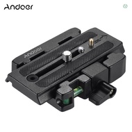 Andoer Video Camera Tripod Quick Release Clamp Adapter with Quick Release Plate Compatible for Manfr