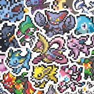 120 Pokémon Pixel Style Stickers Cartoon Animation Peripheral DIY Decoration Tablet Phone Case Stick