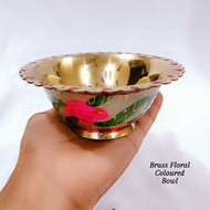 Brass Floral Coloured Bowl