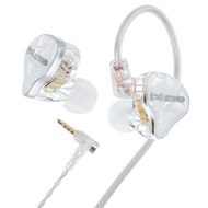 Hzsound White Snow In-Ear Monitor Headphones, Stereo Wired Earbuds 10 MM LCP PU Diaphragm Resin Drip