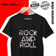 ROCK AND ROLL BAJU GRAFIK BAJU LAKI T-SHIRT PEREMPUAN LELAKI WOMEN MEN KAIN KAPAS 100% COTTON BAJU W
