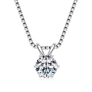 Luxury 2.0ct Moissanite Pendant for Women, Real 925 Silver Necklace, 0.5ct/1ct/3ct/5ct Simulated Dia